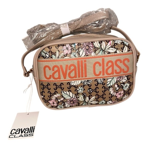 Cavalli Class Handbags - CAVALLI CLASS Lucilla Floral Camera Bag Handbag $98 MSRP Zip Crossbody Purse